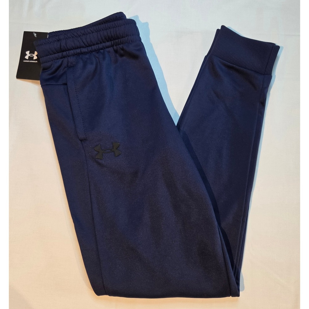 Under Armour Boys Fleece Joggers Navy Blue YL Large NWT